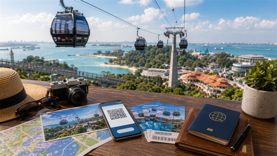 សំបុត្រ Sentosa Cable Car និងកោះកម្សាន្ត