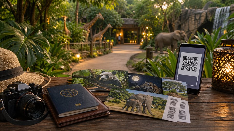 សំបុត្រ សិង្ហបុរី Zoo និង Night Safari